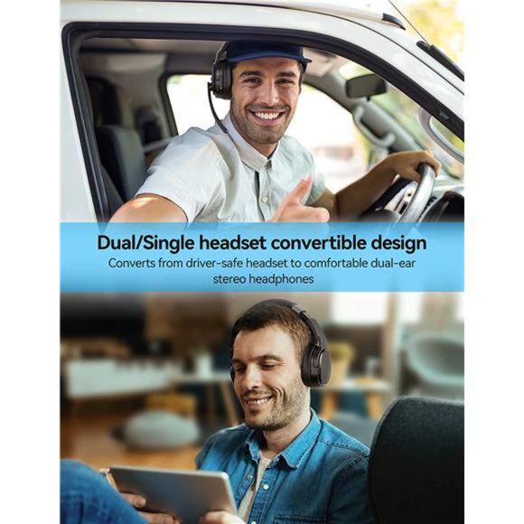 Bluetooth Headset, Wireless Bluetooth Trucker Headset with Microphone - Picture 2 of 6